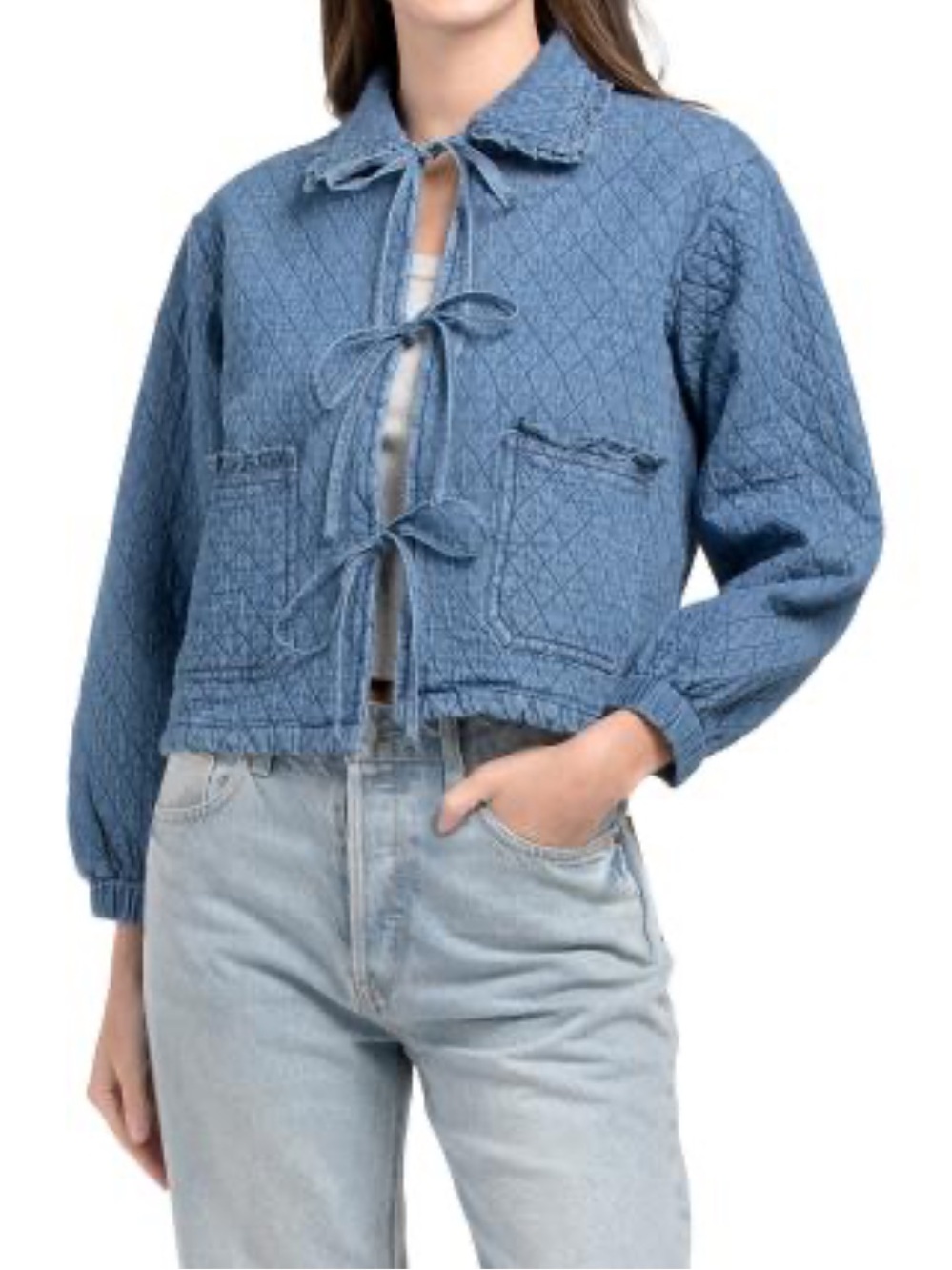 SOLITAIRE Quilted Tie Front Jacket